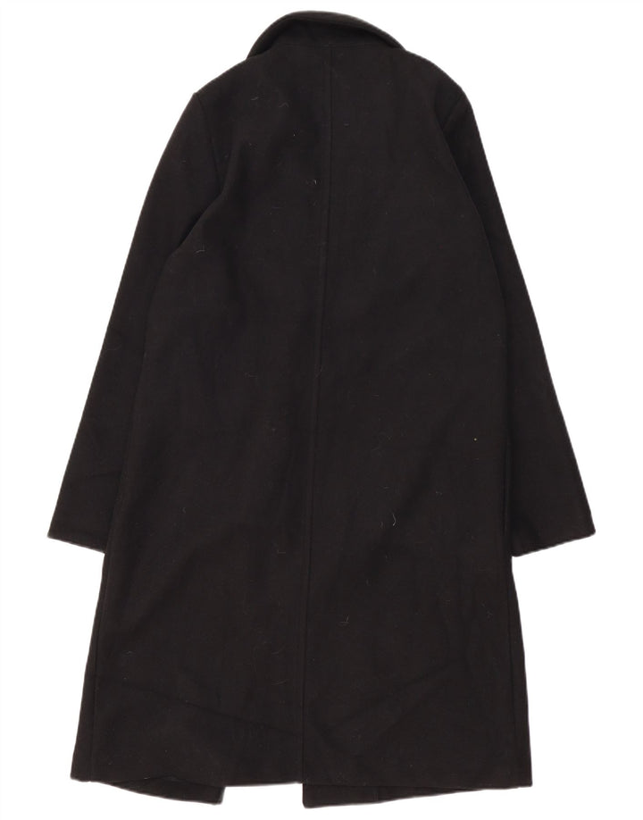 Zara Mujer Abrigo Abierto UK 44 Medio Negro Poliéster