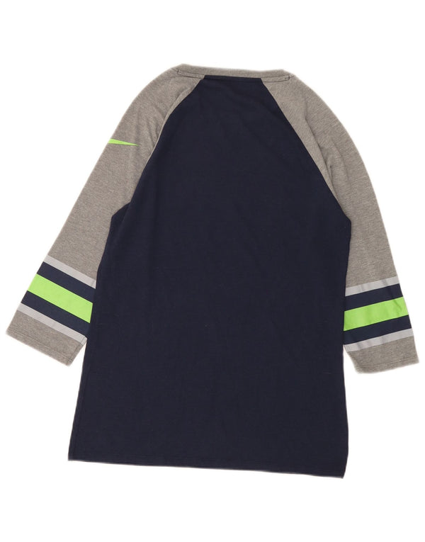 Nike Seattle Seahawks Graphic Top manga 3/4 pequeño azul marino