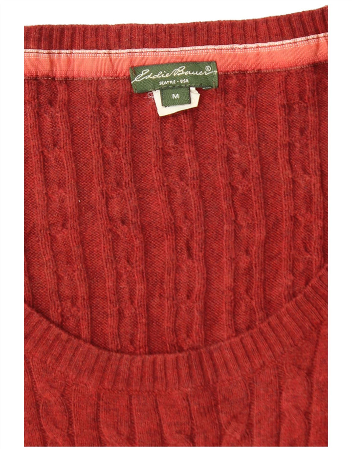 EDDIE BAUER Womens Seattle Boat Neck Jumper Sweater UK 12 Medium Red