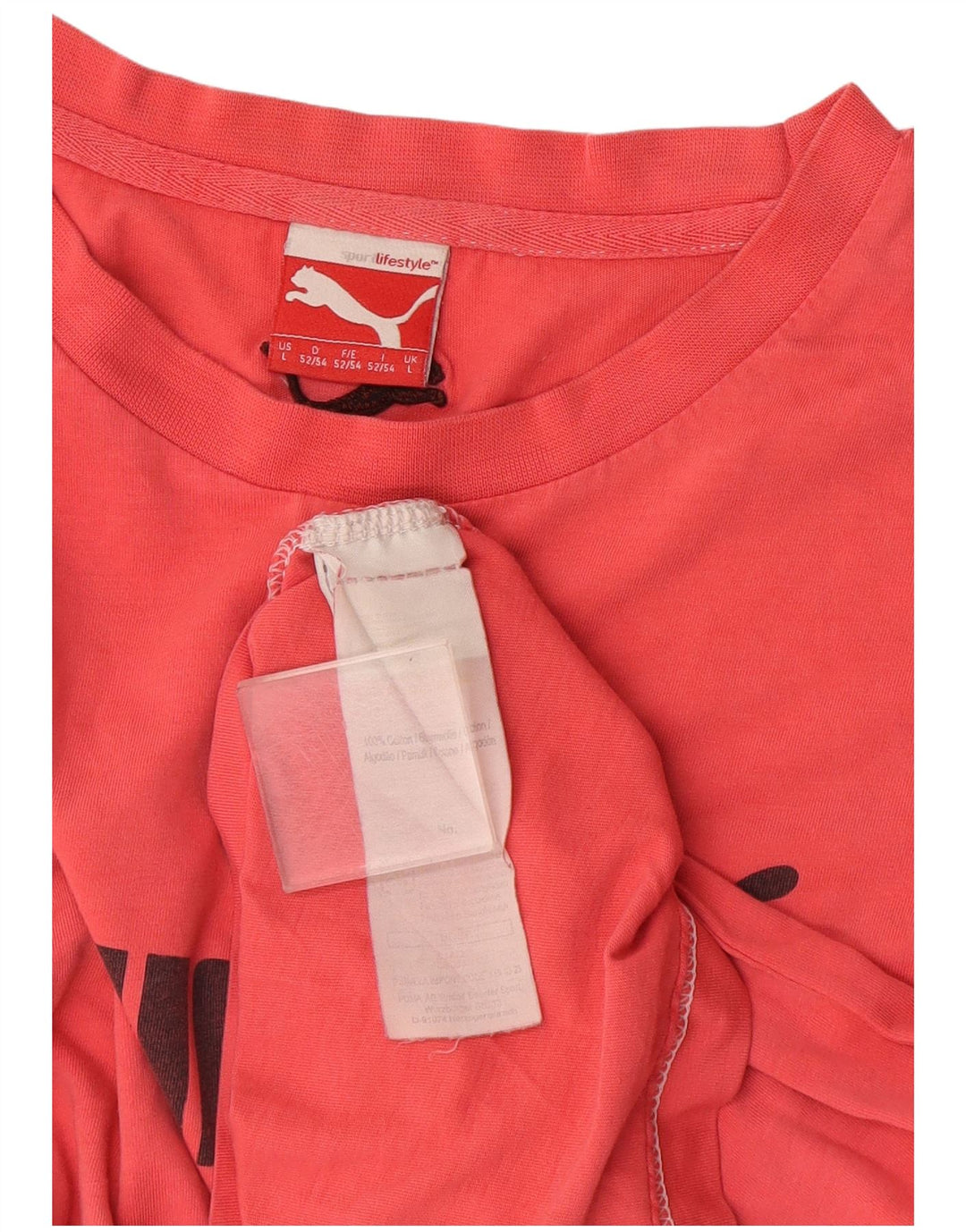 Puma Mens Graphic T-Shirt Top Large Red Cotton