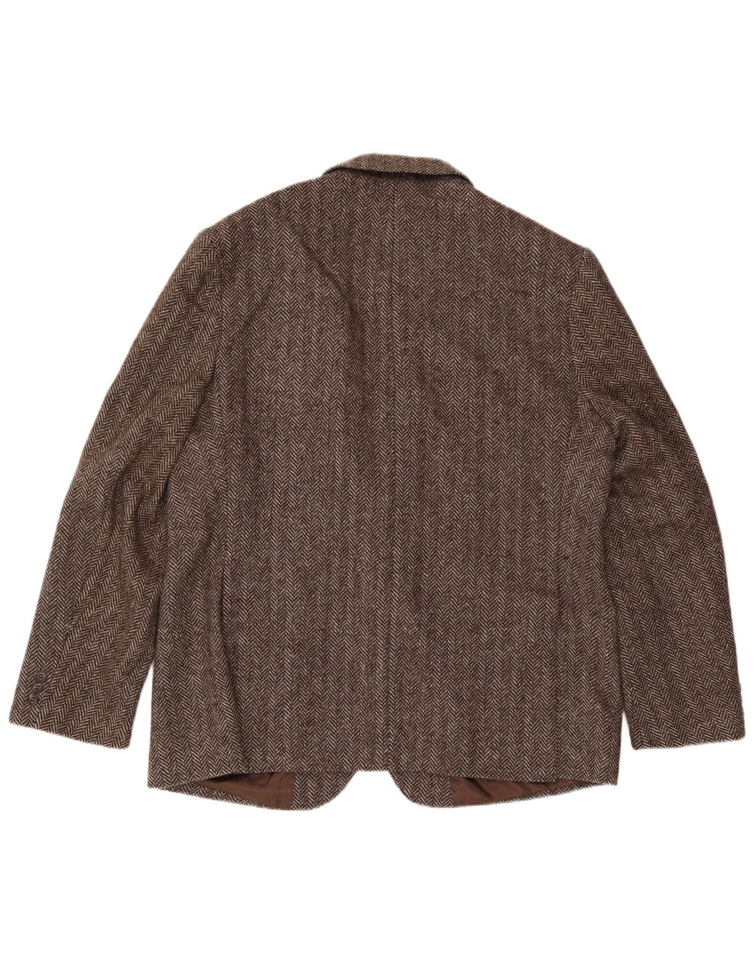 Giacca blazer a 2 bottoni da uomo Four Seasons UK 48 4XL Lana a spina di pesce marrone