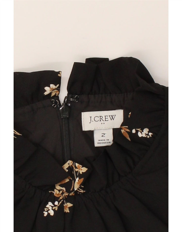 J. CREW Womens Long Sleeve Shift Dress US 2 XS Black Floral Polyester Vintage J. Crew and Second-Hand J. Crew from Messina Hembry 