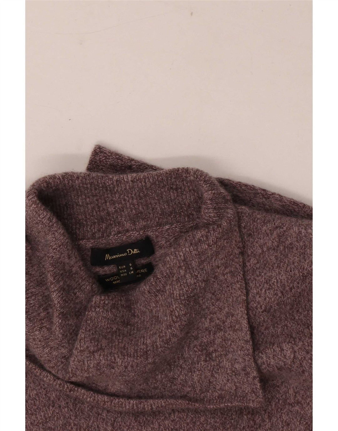 Massimo Dutti Womens Roll Neck Jumper Sweater UK 10 Small Brown Flecked