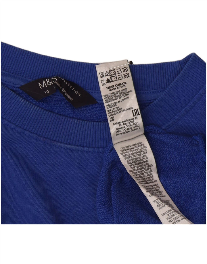 Marks & Spencer übergroßer Damen-Sweatshirt-Pullover, Gr. 10, Größe S, Blau, Baumwolle