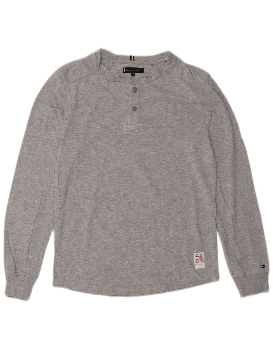 Tommy Hilfiger Boys Top Langærmet 13-14 År Grå Bomuld
