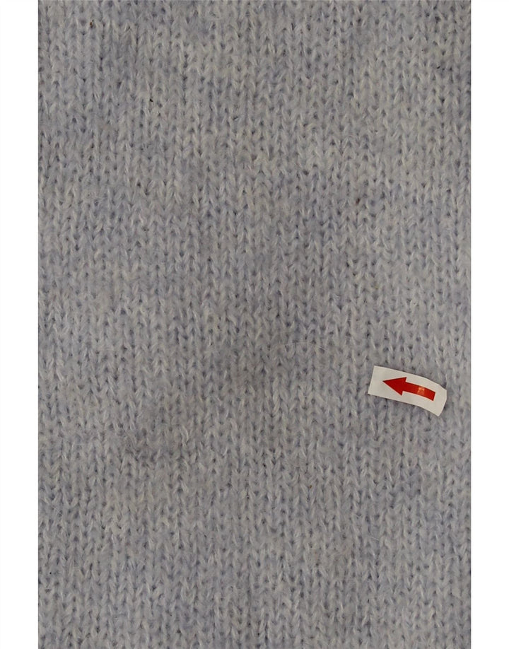 Zara Dame Oversized Crew Neck Jumper Sweater UK 18 XL Blå Polyester