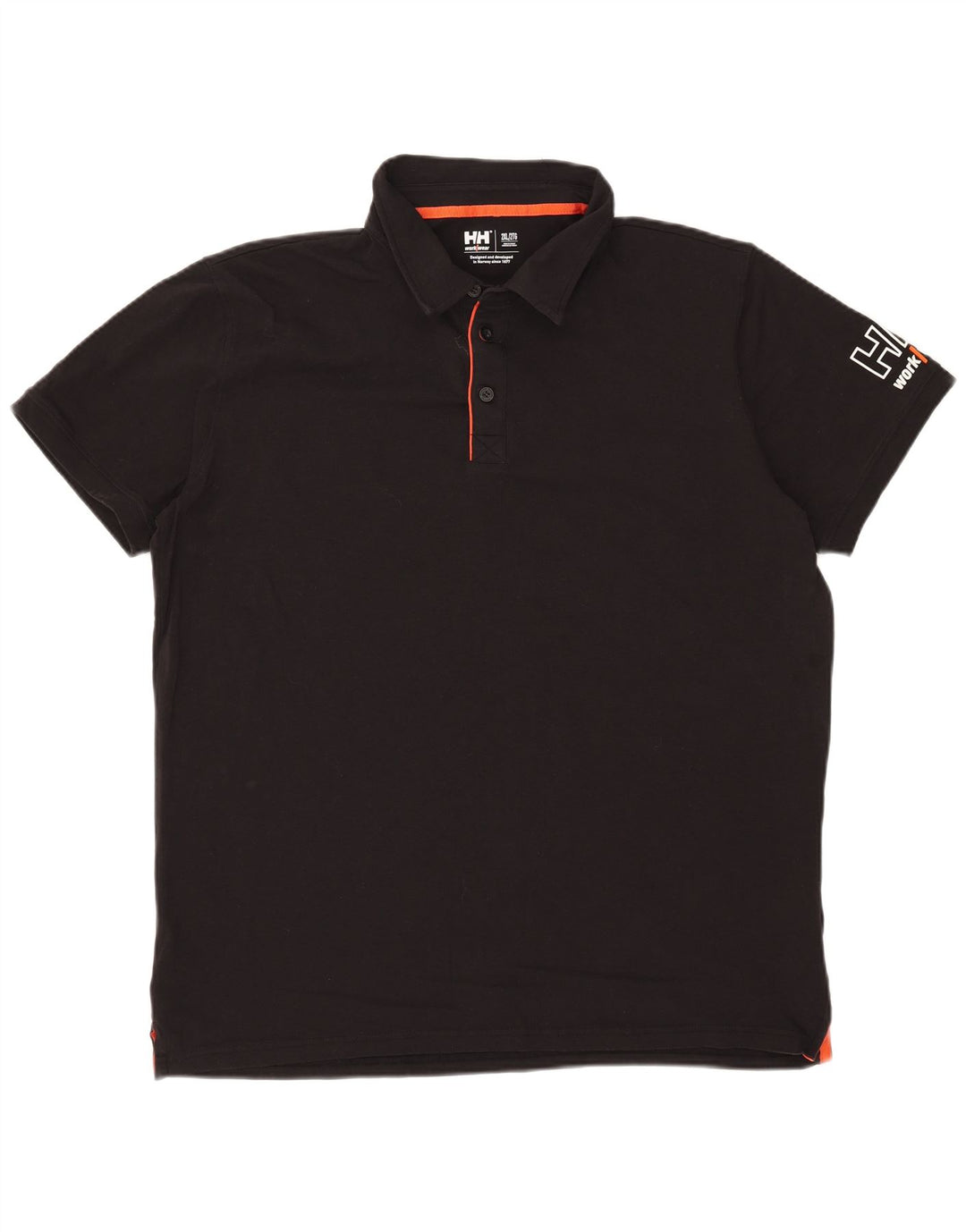 Helly Hansen Mens Graphic Polo Shirt 2XL Black Cotton