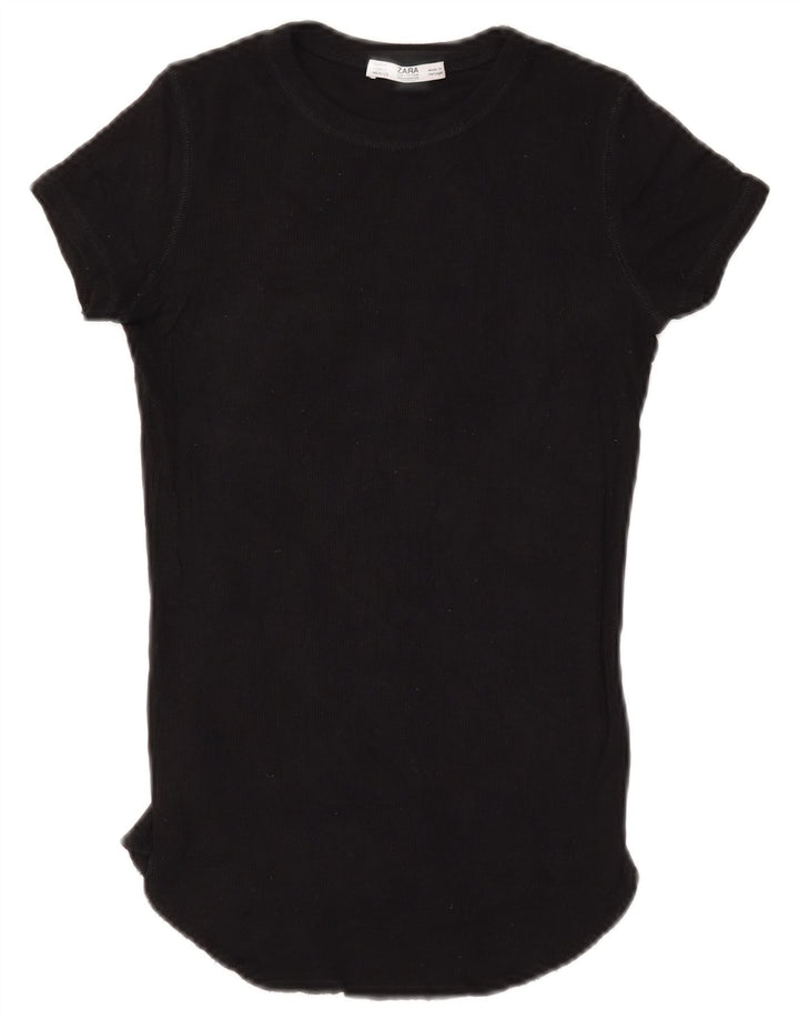 Zara Womens T-Shirt Top UK 10 Small Black