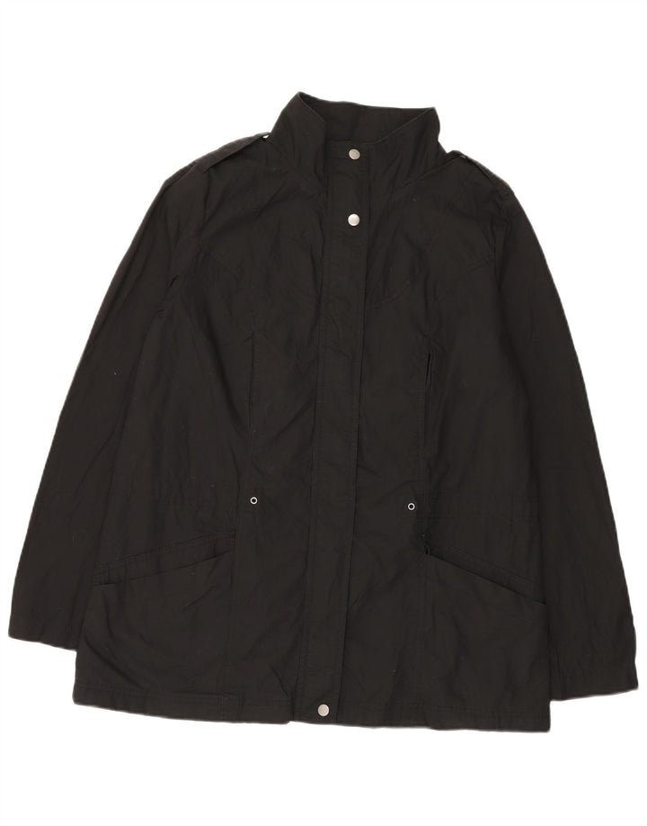 Zara Chaqueta Militar Mujer UK 46 Grande Negro