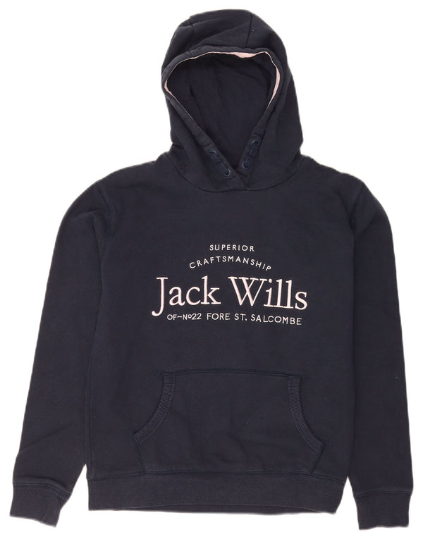 Jack Wills Boys Graphic Hoodie Jumper 12-13 Years Navy Blue Cotton