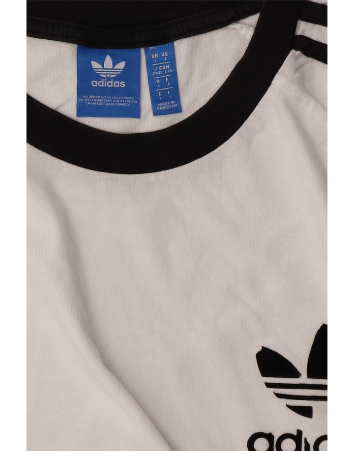ADIDAS Womens T-Shirt Top UK 16 Large White Vintage Adidas and Second-Hand Adidas from Messina Hembry 