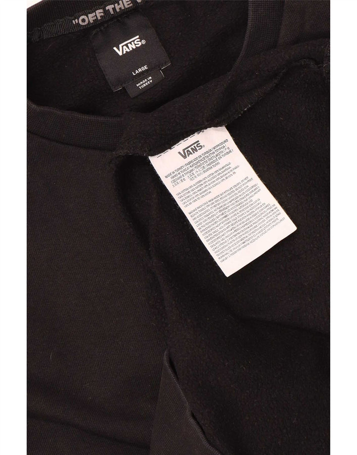 Vans Womens Graphic Sweatshirt Jumper UK 16 Large Black Cotton