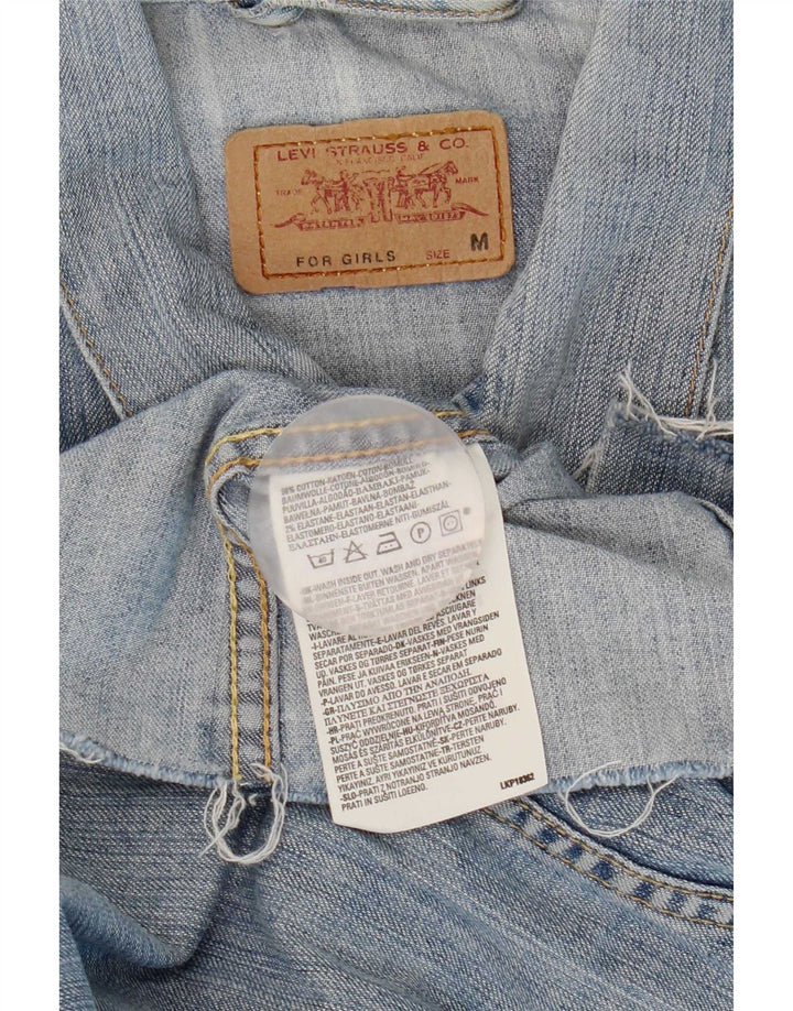 Levi's Girls Crop Denim Jacket 10-11 Years Medium Blue Cotton