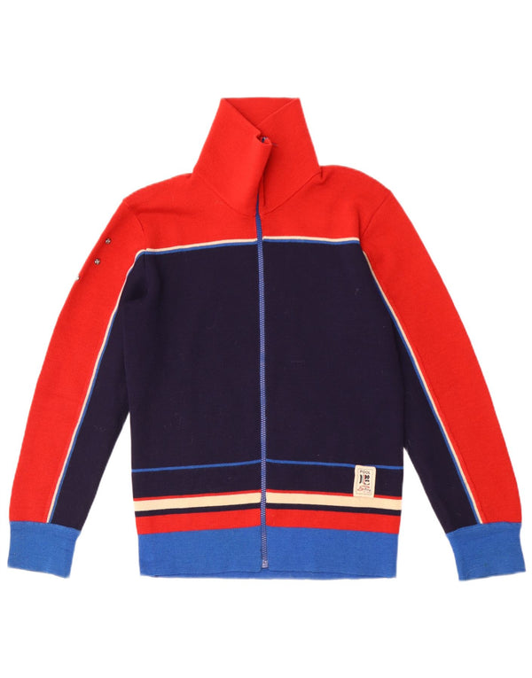 Silvy Dame Cardigan Sweater IT 46 Large Navy Blue Colourblock