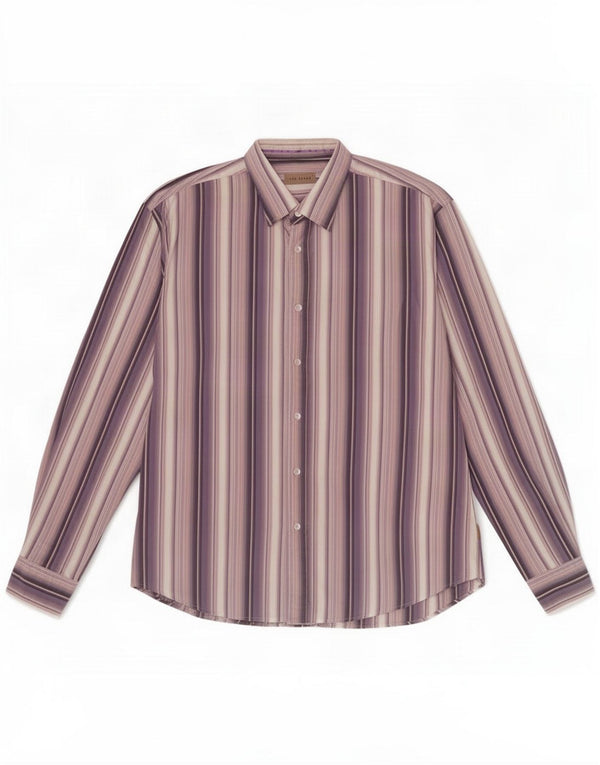 Ted Baker Chemise Homme Taille 6 2XL Violet Rayé Coton
