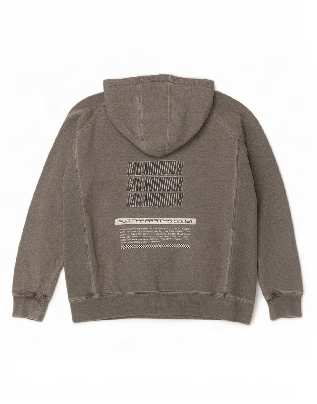 Vintage Mens Graphic Hoodie Jumper Large Grey