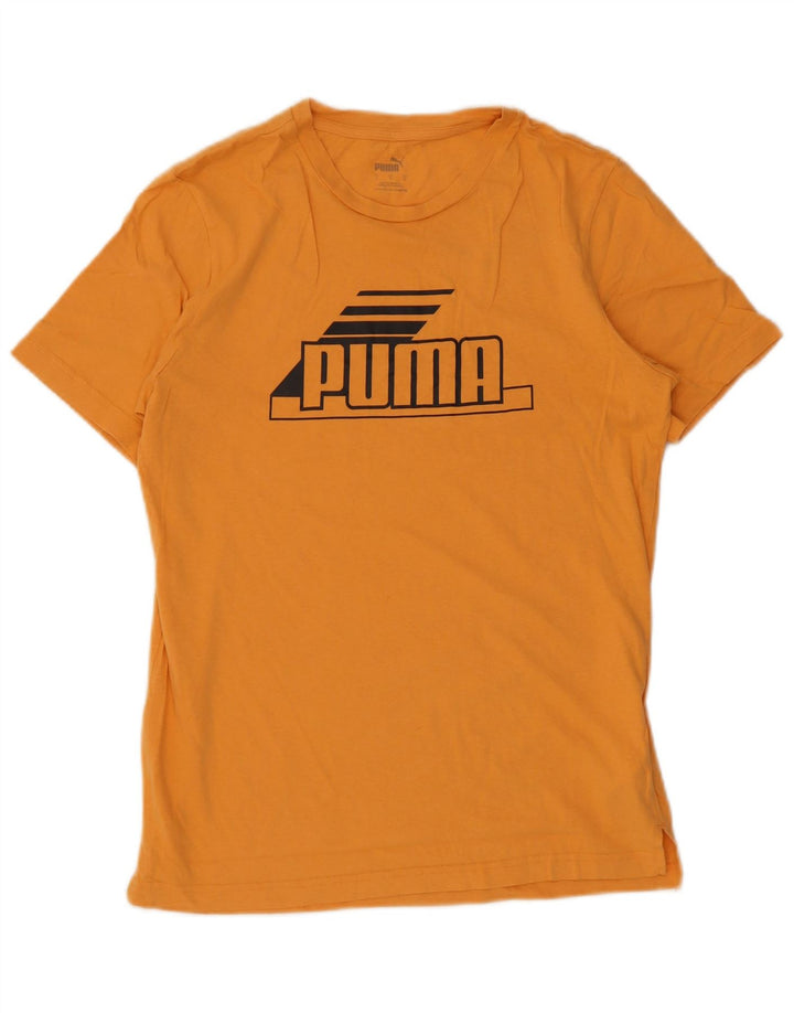 Puma Mens Graphic T-Shirt Top Small Orange Cotton