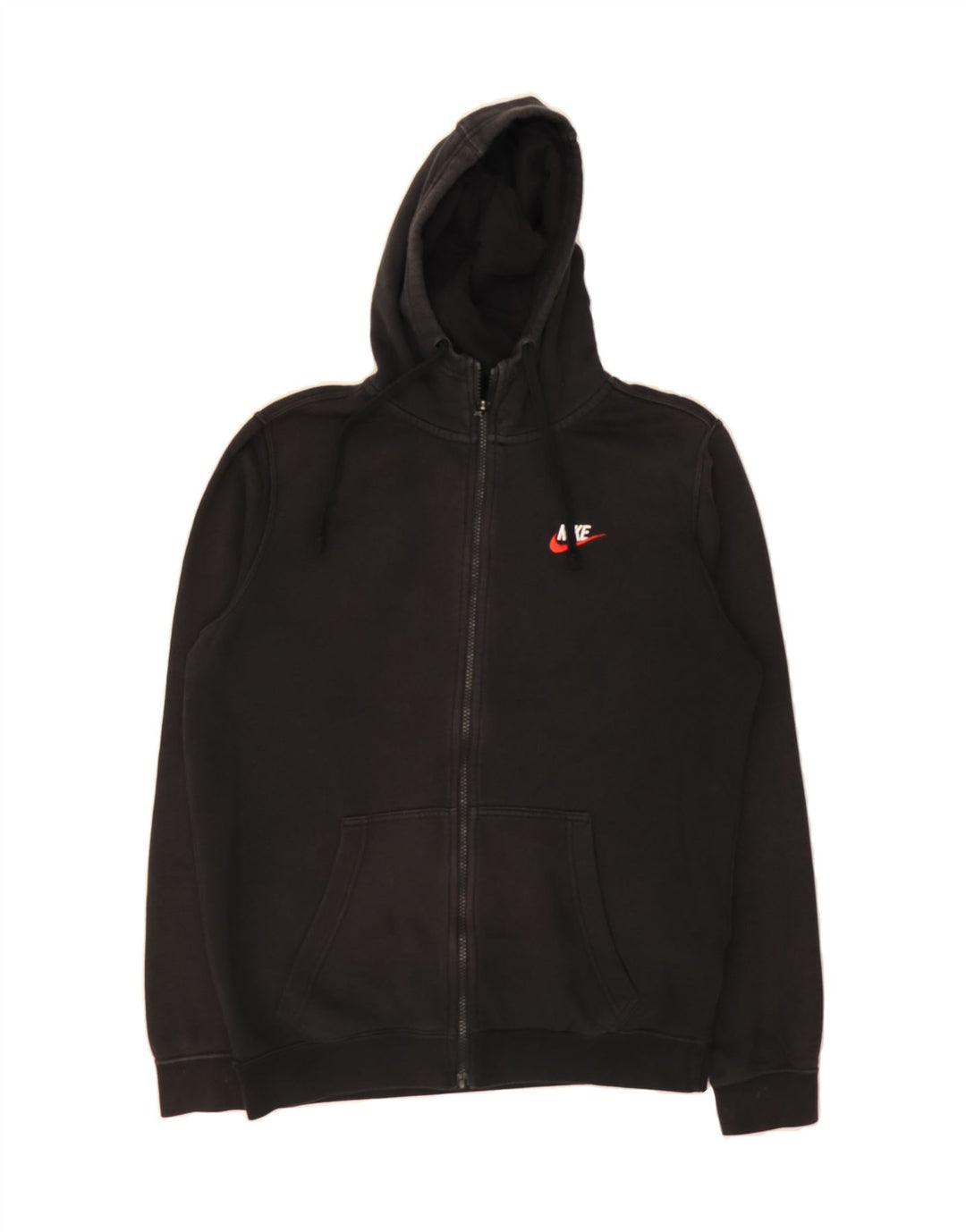 NIKE Mens Zip Hoodie Sweater Small Black Cotton Vintage Nike and Second-Hand Nike from Messina Hembry 