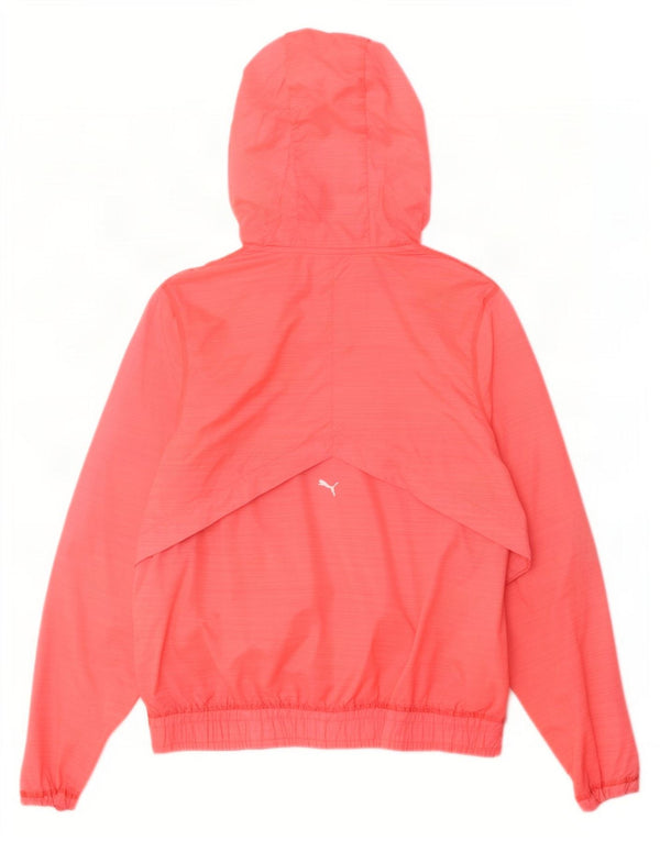 Puma Womens Graphic Hooded Trainingsanzug Top Jacke UK 16 Large Rosa Nylon
