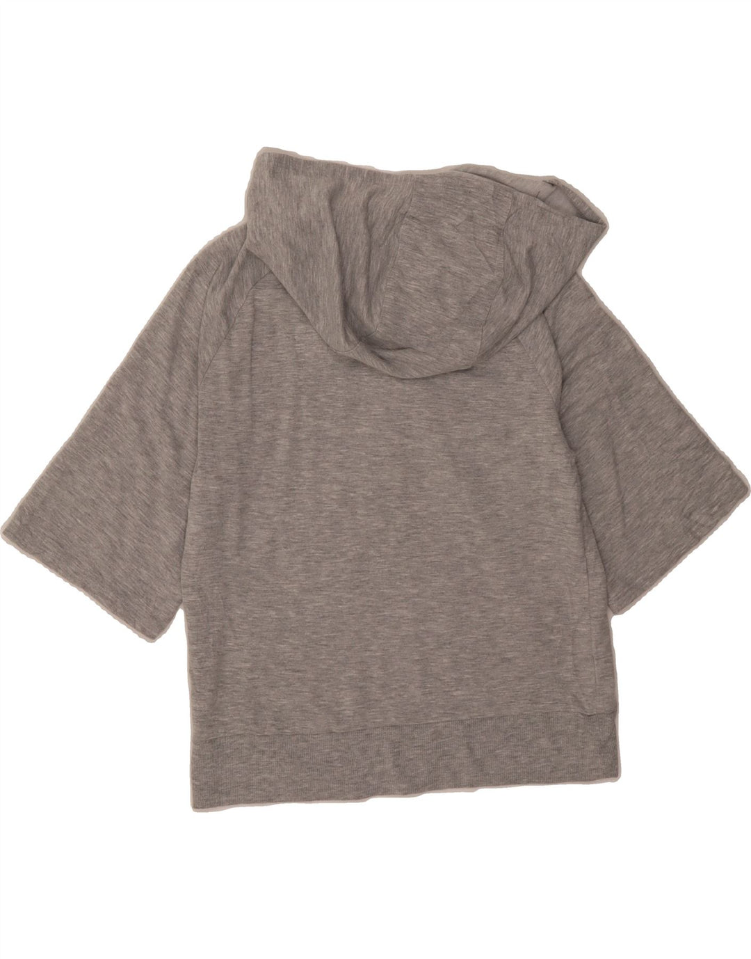 FILA Womens Short Sleeve Hoodie Jumper UK 10 Small Grey Cotton Vintage Fila and Second-Hand Fila from Messina Hembry 