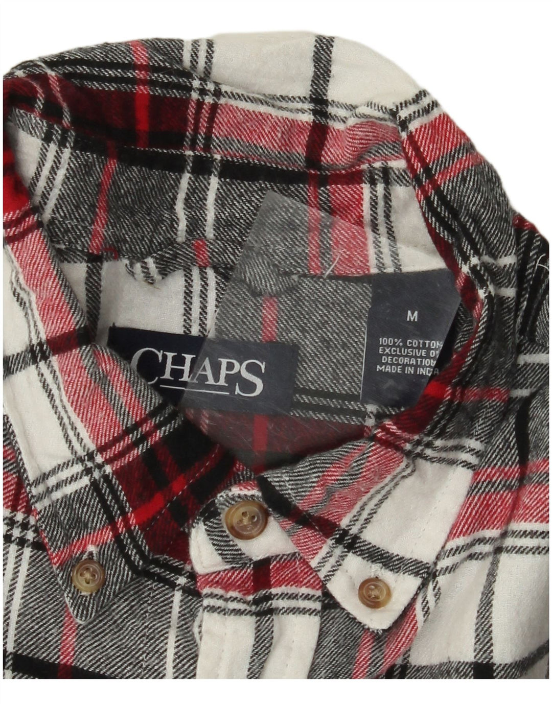 CHAPS Mens Flannel Shirt Medium Multicoloured Check Cotton