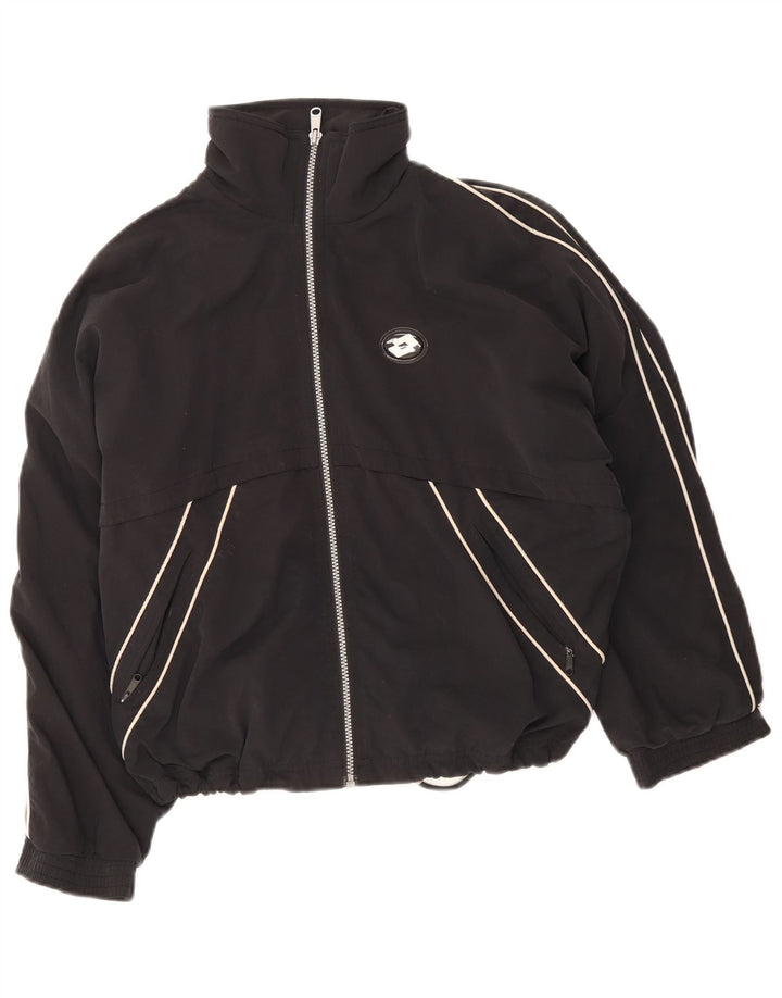 Lotto Mens Loose Fit Tracksuit Top Jacket XS Black Polyester