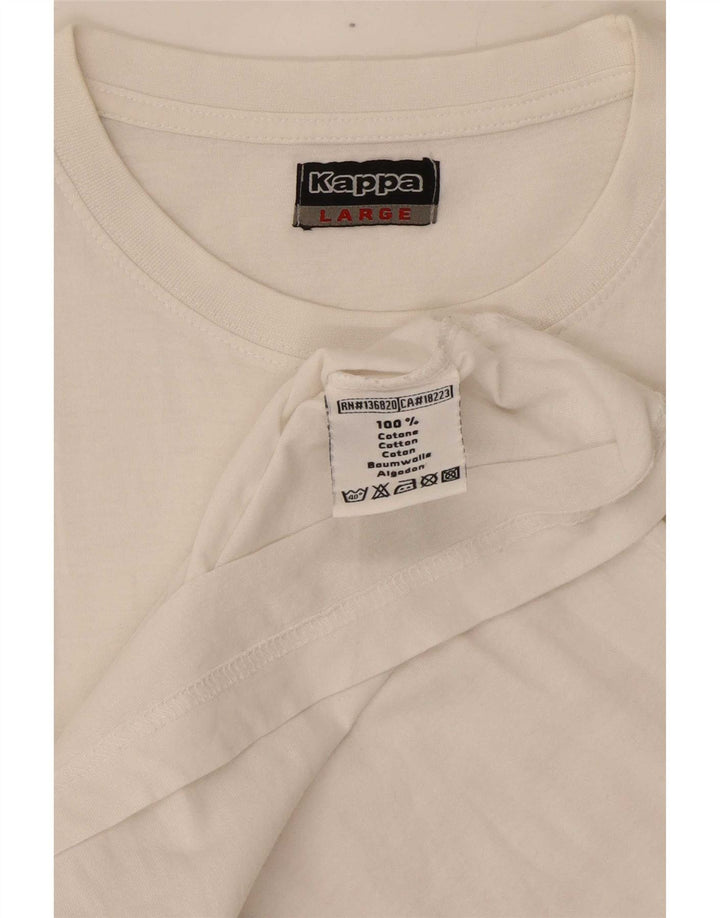Kappa Mens Graphic T-Shirt Top Large White Cotton