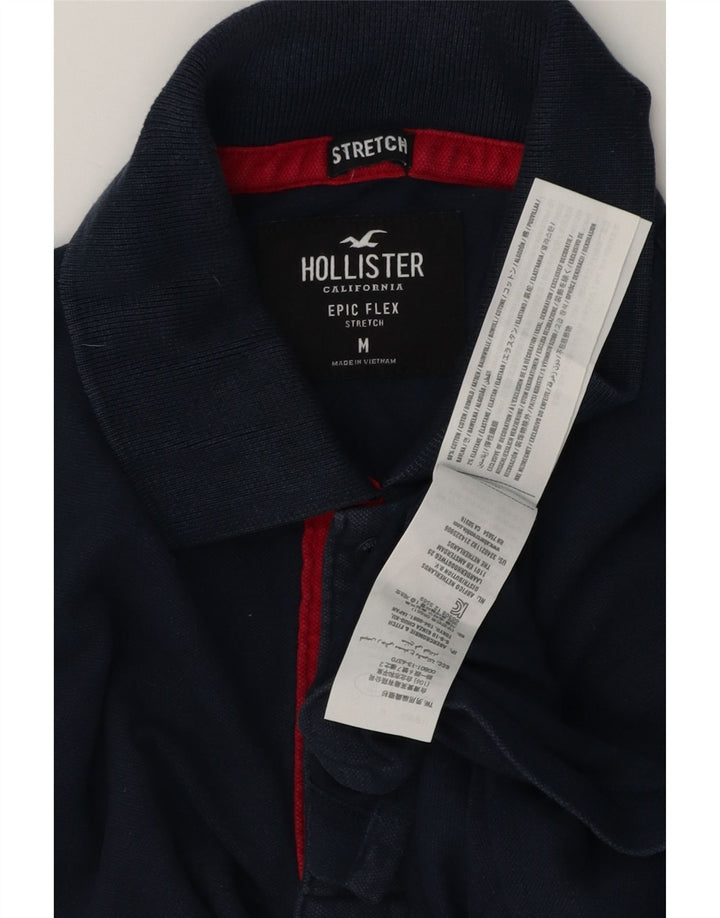 Hollister Mens Polo Shirt Medium Navy Blue Cotton