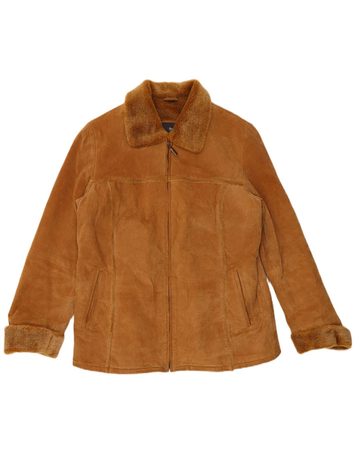 TCM Womens Suede Jacket UK 16/18 Large Brown Leather