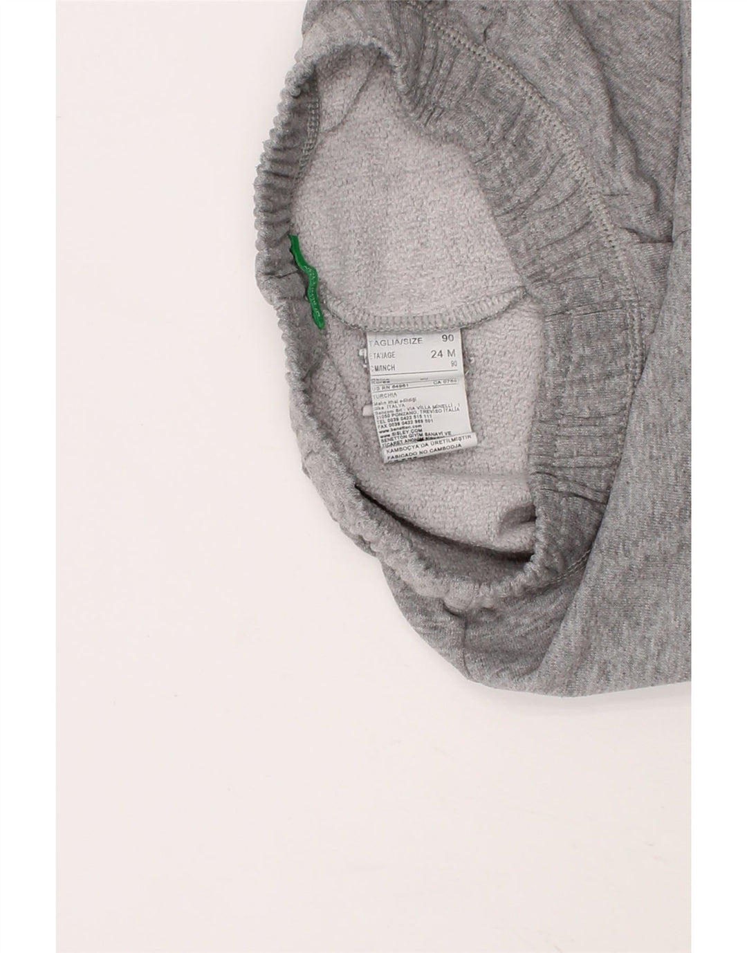 BENETTON Baby Boys Joggers Tracksuit Trousers 18-24 Months Grey Cotton Vintage Benetton and Second-Hand Benetton from Messina Hembry 