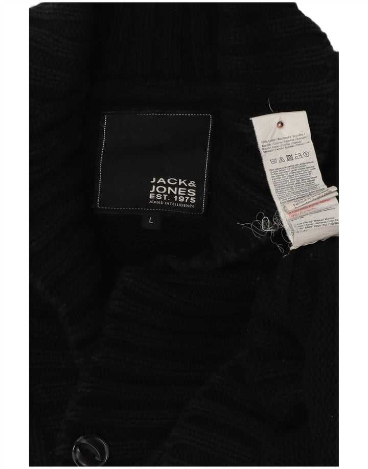 JACK & JONES Herre Cardigan Sweater Stor Sort Bomuld