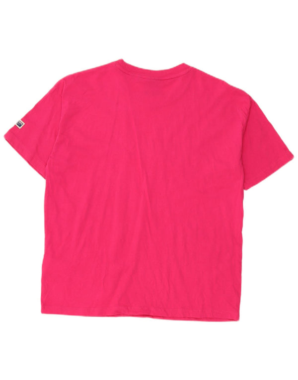Superdry Womens Short Sleeve Graphic T-Shirt Top UK 8 Small Pink Polyester