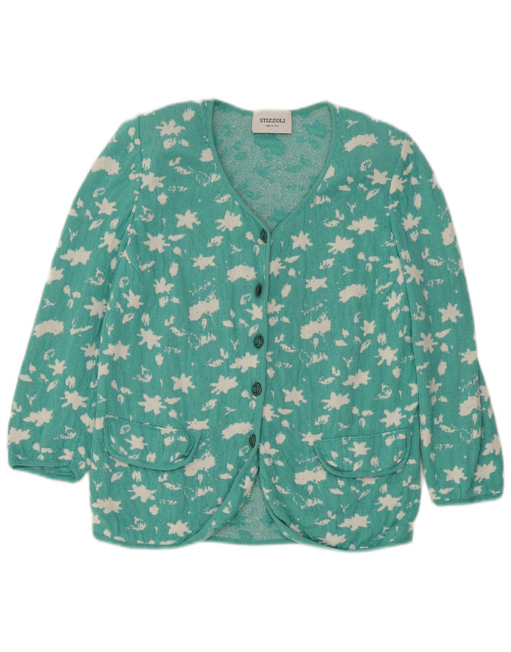 STIZZOLI Pulover cardigan cu model abstract pentru femei UK 16 mare verde