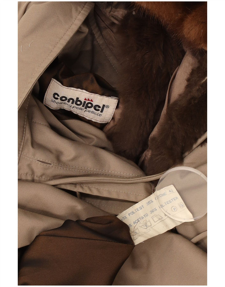 CONBIPEL Womens Oversized Overcoat IT 42 Medium Brown Polyester