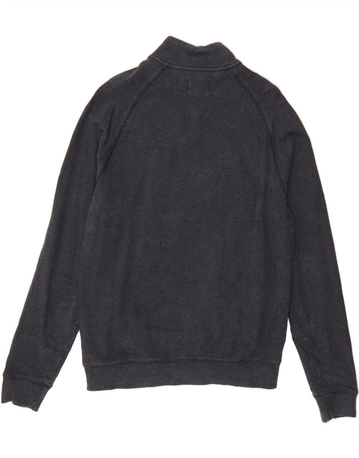 FARAH Mens Zip Neck Sweatshirt Jumper Medium Navy Blue Cotton Vintage Farah and Second-Hand Farah from Messina Hembry 