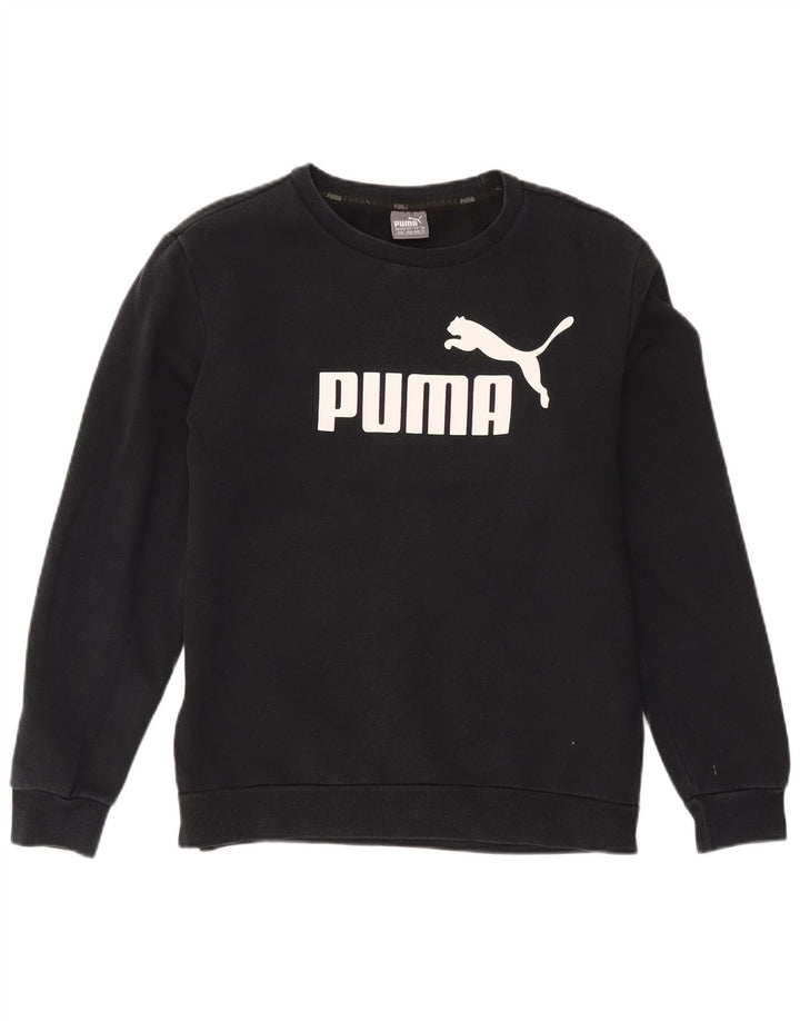 Puma Herre Grafisk Sweatshirt Jumper Medium Sort Bomuld