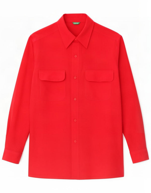 Damska bluzka koszulowa oversize firmy Benetton UK 10 Small Red Silk