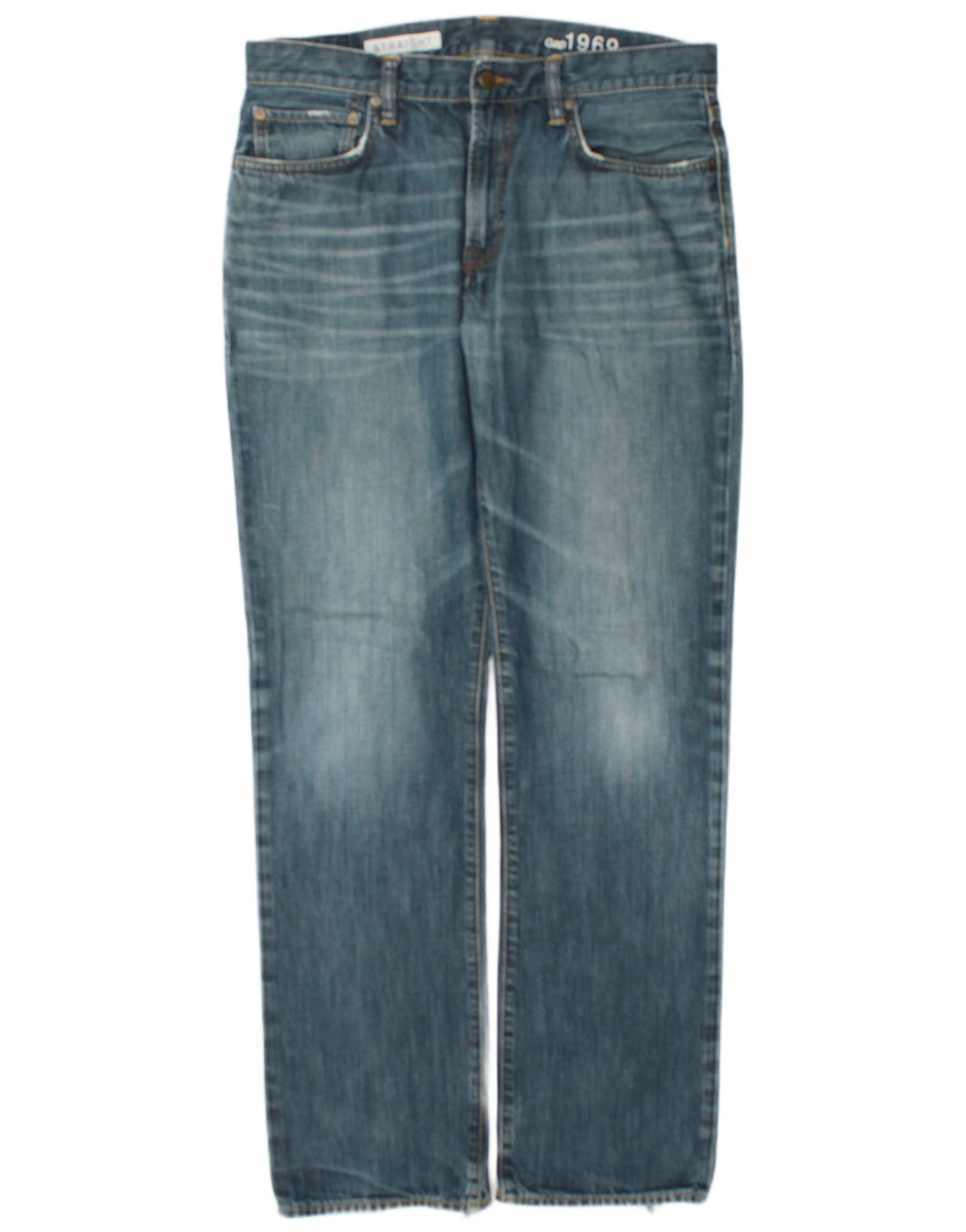 Gap Mens Straight Jeans W34 L34 Blue Cotton