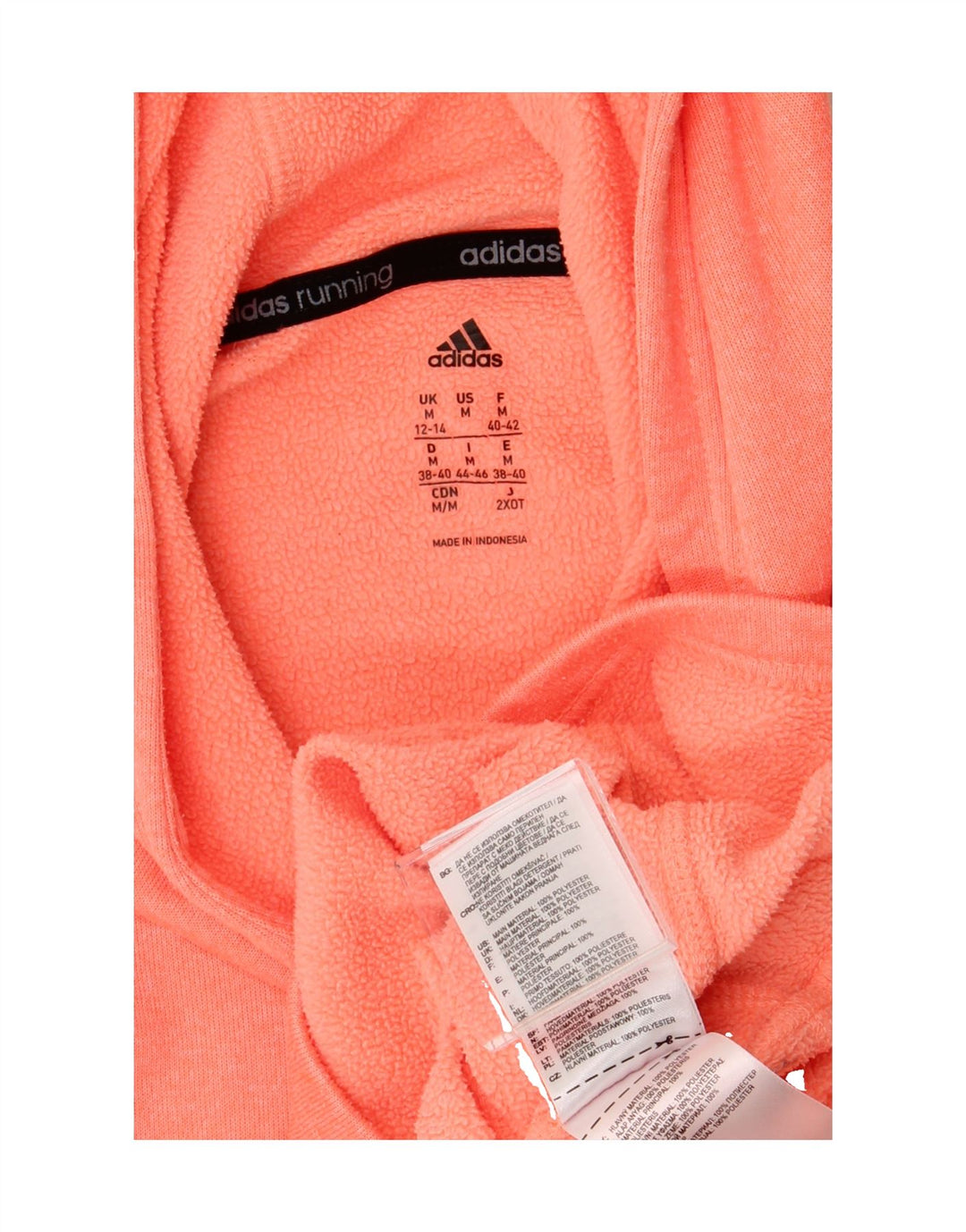 ADIDAS Womens Hoodie Jumper UK 12/14 Medium Orange Polyester Vintage Adidas and Second-Hand Adidas from Messina Hembry 