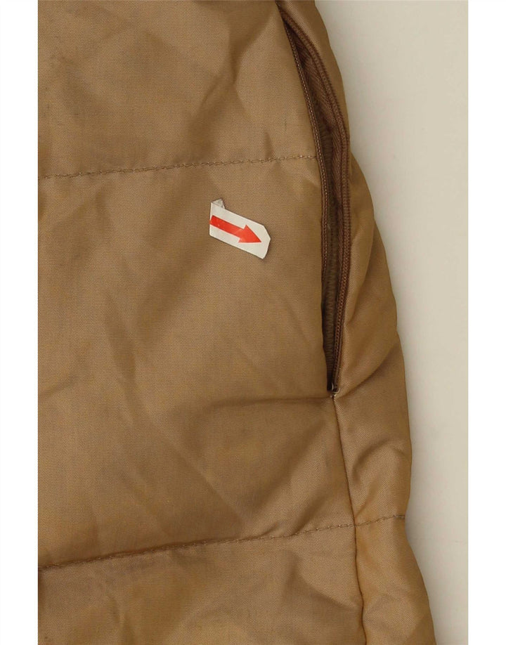 Zara Mujer Abrigo Acolchado UK 40 Small Marrón Nylon