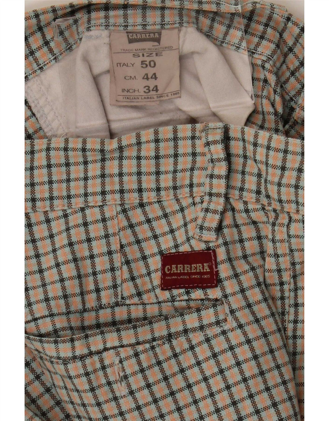 Carrera Herre Chino Shorts IT 50 Large W34 Multicolored Gingham Cotton