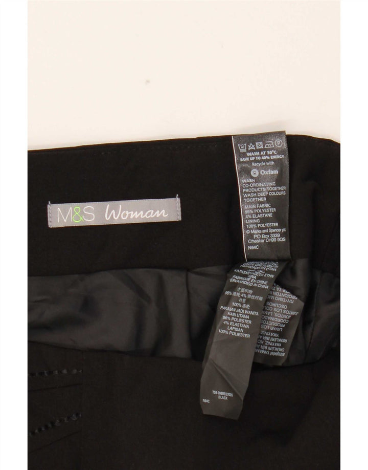 Marks & Spencer Trompetnederdel til kvinder UK 10 Small W29 Black Polyester