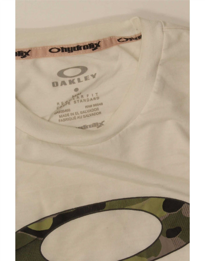 Oakley Herre Regular Fit Grafisk T-shirt Top Medium White