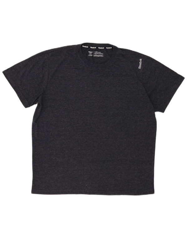 Reebok Herre T-Shirt Top XL Grå Flecked Polyester