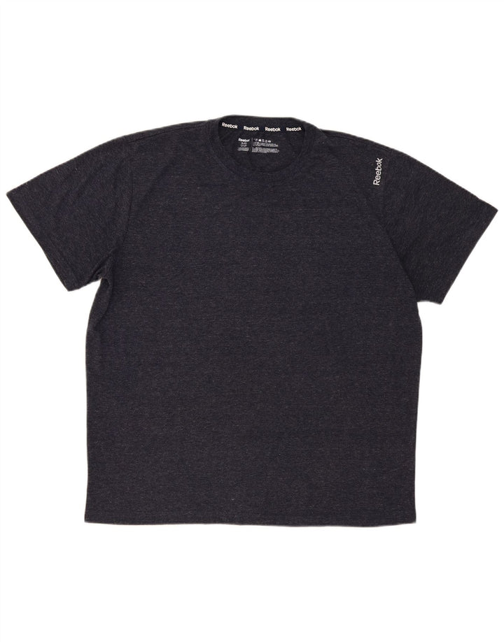 Reebok Herren T-Shirt Top XL Grau geflecktes Polyester