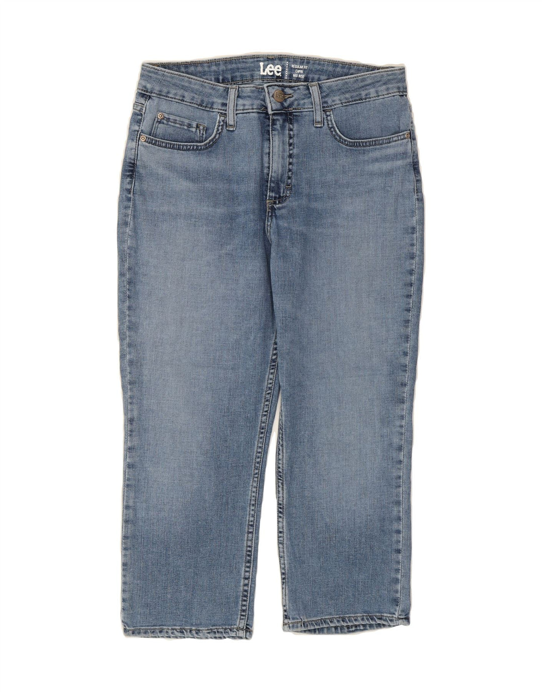 LEE Womens Regular Fit Mid Rise Capri Jeans US 10 Large W32 L22 Blue Vintage Lee and Second-Hand Lee from Messina Hembry 