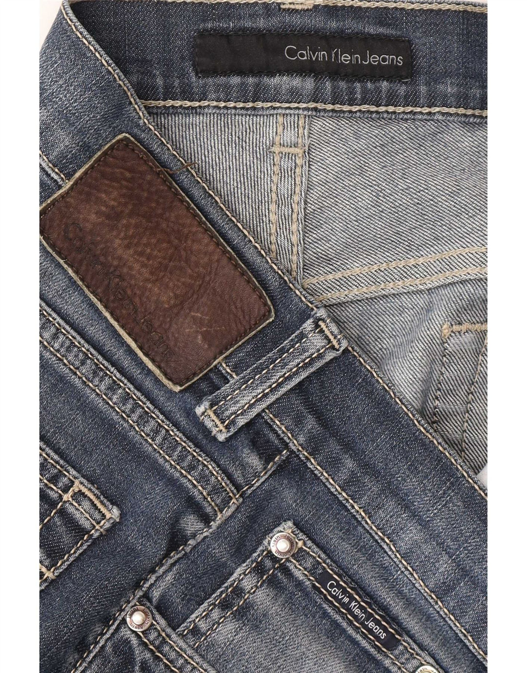 Męskie proste dżinsy Calvin Klein W36 L31 niebieskie