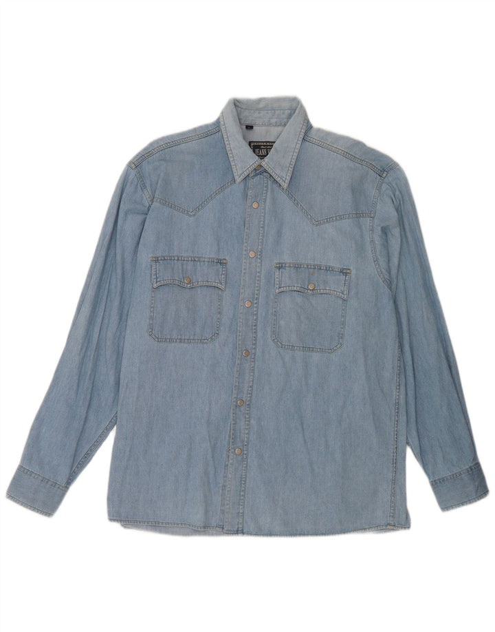 chemise en denim homme vintage grand coton bleu