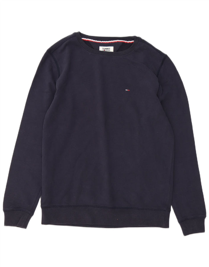 Tommy Hilfiger Mens Sweatshirt Jumper Large Navy Blue Cotton