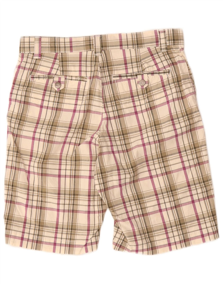 Lee Womens Casual Shorts US 8 Medium W30  Beige Check Cotton